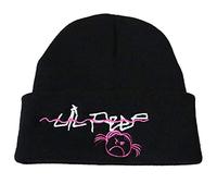 Lil Peep Embroidered Knit Hat Crybaby Print Hat Beanie Hat Adjustable Black