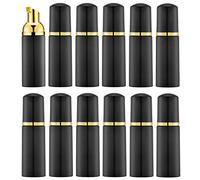 Lil Ray 2 Oz Empty Colored Foam Pump Bottle, Travel Foamer Soap Dispenser for Lash Shampoo, Hand Soap, Foaming Cleaner, Black&gold 3, 12 pcs