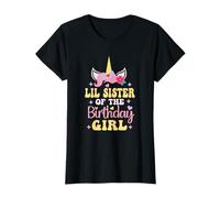Lil Sister of The Birthday Girl Unicorn Matching Family T-Shirt
