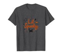 Lil Spooky: Cute Halloween Ghost Cat Pumpkin Moon T-Shirt, Men, Dark Heather Grey, 3XL