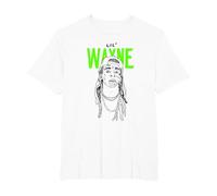 Lil Wayne Illustrated Face Logo T-Shirt, Men's Big and Tall, White, 3X Tall