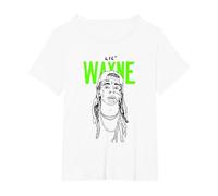 Lil Wayne Illustrated Face Logo T-Shirt, Women's Plus, White, 1X