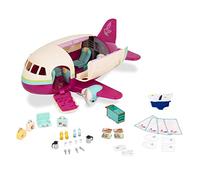 Li'l Woodzeez Airplane Playset, Honeysuckle Airway, 35 Pieces, Vehicles | 5-seater toy airplane with opening roof, 34 travel accessories, pilot uniform and instruction sheet for pretend, 3+ Years