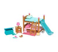 Li’l Woodzeez - Bunk Bed Bedroom Set - 18pc Toy Set with Bedroom Furniture and Accessories - Miniature Toys and Playsets for Kids Age 3+