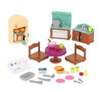 Li’l Woodzeez - Country Kitchen Set - 30pc Toy Set with Furniture, Food, and Kitchen Accessories - Miniature Toys and Playsets for Kids Age 3+