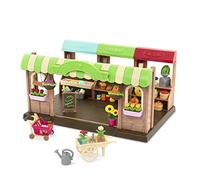Li'l Woodzeez Market Playset - Hoppin’ Farmer’s Market - 67 pc Toy Set - Family Toys for Kids Age 3+