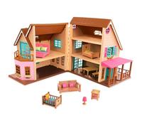 Li'l Woodzeez - Honeysuckle Hillside Cottage - 20pc Toy Set with Playhouse, Furniture, and Accessories - Miniature Houses and Playsets for Kids Age 3+