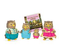 Li'l Woodzeez - Owl Family Set with Storybook - 5 Pieces Miniature Animal Figurines - Collectible Toy Figures for Kids - Family Playtime Toys 3+ Years