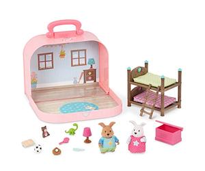 Li'l Woodzeez - Portable Dollhouse Playset with 2 Posable Figures - Playhouse Toy with Bunk Bed - Mini Bedroom Furniture & Accessories - Imaginative Play for Kids Ages 3 Years and Up - Collectible