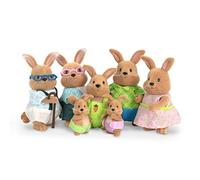 Li’l Woodzeez - Cottonball Rabbit Family with Grandparents - 7pc Toy Set with Miniature Animal Figurines - Animal Toys and Accessories for Kids Age 3+