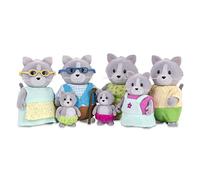 Li’l Woodzeez - Daintypaw Cat Family with Grandparents - 7pc Toy Set with Miniature Animal Figurines - Animal Toys and Accessories for Kids Age 3+