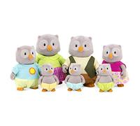 Li’l Woodzeez Big Famileez - McHoot Owl Family - 7pc Toy Set with Miniature Animal Figurines - Animal Toys and Accessories for Kids Age 3+
