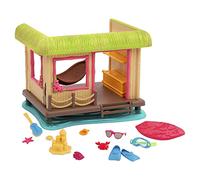 Li'l Woodzeez Beach Playset - Sunshine Tiki Hut - 15pc Toy Set - Family Toys for Kids Age 3+
