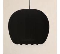 Lila Black Rounded Ribbed Stretch Cotton Fabric Lampshade CGC Lighting Black One Size