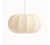 Lila Cream Oval Stretch Ribbed Cotton Fabric Lampshade CGC Lighting Cream One Size