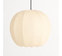 Lila Cream Rounded Ribbed Stretch Cotton Fabric Lampshade CGC Lighting Cream One Size