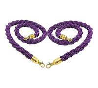 Lila Crowd Control Rope with Silver/Gold Hooks, Twisted Barrier Rope for Queue Management & Crowd Control, 3/5/8/12 Feet Lengths, & Stylish Queue Divider