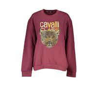 Cavalli Class Women's Purple Fleece Crew Neck Sweatshirt with Logo Print | Size: Small Cavalli Class Purple S