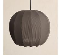 Lila Grey Rounded Ribbed Stretch Cotton Fabric Lampshade CGC Lighting Grey One Size