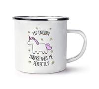 Lila My Unicorn Understands Me Retro Enamel Mug Cup