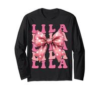 LILA Name Coquette Bow Aesthetic for Women Girls Long Sleeve T-Shirt
