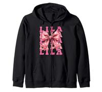 LILA Name Coquette Bow Aesthetic for Women Girls Zip Hoodie