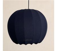 Lila Navy Rounded Ribbed Stretch Cotton Fabric Lampshade CGC Lighting Navy One Size