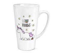 Lila Unicorn I Poop Rainbows 17oz Large Latte Mug Cup