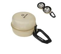 [lilaBelle]【Camp-Rdy Pet ls】Stainl Steel Ouoor Feeding Kit - Dl Compartment Dish with Carabiner Clip | Portable Waterproof Design for Travel Bapa (3 Color Options)