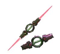 lilaBelle]Double edge Sword Double-Edged Lightsaber Toy with 7-Color LED Lights & Sound, 360° Rotating Blades for Kids Role- Battles - Type-C Charging