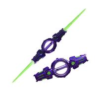 lilaBelle]Double edge Sword Double-Edged Lightsaber Toy with 7-Color LED Lights & Sound, 360° Rotating Blades for Kids Role- Battles - Type-C Charging