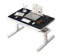 lilaBelle]Folding Lap Desk -Laptop Bed Table with Laptop Stand, Tablet Slot, Height & Angle Adjustable, USB Charge Port, Light & Fan