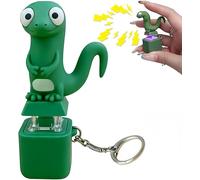 [lilaBelle]Green Lizard Button Keychain with Sound,Funny Animals Keychains with Colorful LED Lights, Stress Relief Toy for Boys&Girls