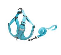[lilaBelle]【- Harness】Wide Padded Chest Belt with 360° Reflectors, Escape-Proof Lock & Air Mesh Lining - Perfect for Hiking, Daily Walks & Pet Training (Multiple Sizes) M Lake Blue
