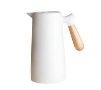 [lilaBelle]【Thermal Coffee Carafe】Nordic Style Vacuum Insulated Pot 1L with Wooden Handle, Home Office Hot Beverage Keeper for Coffee/Tea Lovers, Premium -Ready Thermal Carafe with Logo Customization