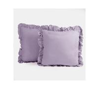 (Lilac, 2 Pack) OHS 2/4 Pack Linen Frill Cushion Covers Home Living Luxury