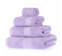 HOMESCAPES Lilac Turkish Cotton 4 Piece Towel Set Soft & Absorbent 500 GSM Heavyweight Face Cloth, Hand Towel, Bath Towel & Bath Sheet Towel Bale