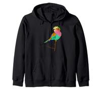Lilac-breasted Roller Bird Zip Hoodie