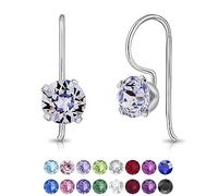 Lilac Earrings for Women - Dangle Earrings 925 Sterling Silver and Swarovski Crystal Elements - Dangle Earrings for Women - Purple Earrings for Women - Crystal Light Earrings