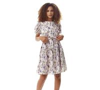 Lilac Floral Mini Dress with Belt Liquorish Purple 14