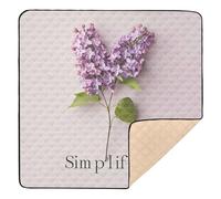 Lilac Flower Simplify Art Large Stylish Baby Activity Play Mat for Floor Cozy Breathable Kicking Mat for Babies Infants Toddlers, 50'' x 50''