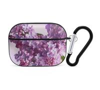 Lilac Flowers AirPod Pro Case, Anti Scratch Hard PC Cover with Keychain, AirPod Pro 2nd/1st Case Accessories for Women Men, Black-Style