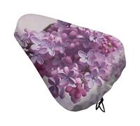Lilac Flowers Bike Seat Cover with Drawstring, Waterproof Bicycle Seats Cushion Sun & Dust Protector, Unisex Mountain Bike Seat Rain Cover
