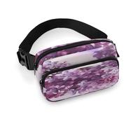 Lilac Flowers Full Printed Fanny Pack,Zipper Belt Bag Cute Crossbody Bag Hip Bum Bag with Adjustable Strap