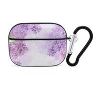Lilac Flowers in Blossom for Airpod Pro Case Cover Hard Shell Full Drop Protection Cover with Keychain Compatible with AirPod Pro 2nd/1st Generation, Front LED Visible,Black