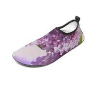 Lilac Flowers Water Shoes for Men Women, Lightweight Stretch Swim Shoes with Anti-Slip Rubber Sole, Quick-Dry Aqua Socks for Pool, Beach, Surfing, Style, 12 Women/12 Men