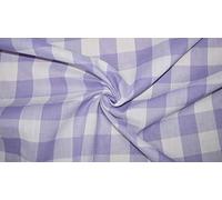 Lilac Gingham Check Polycotton Fabric - Gingham Squares PER METRE