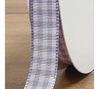 Lilac Gingham Ribbon 10-25mm Rustic Vintage Natural Small Check Purple Per 1m (10mm Wide)