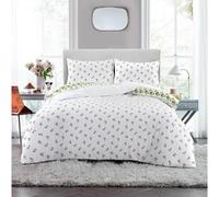 (Lilac, King) Rosebud Floral Duvet Cover Flannelette 100% Brushed Cotton Thermal Duvet Cover Set