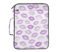 Lilac Kisses Light Purple File Folders Multi-Pocket 1.5 Inch 3 Ringing Binder with Zipper with Zipper Closure for Office Supplies